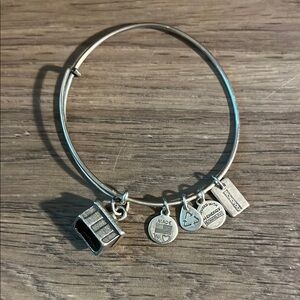 Alex and Ani Silver House Charm Bangle Bracelet
